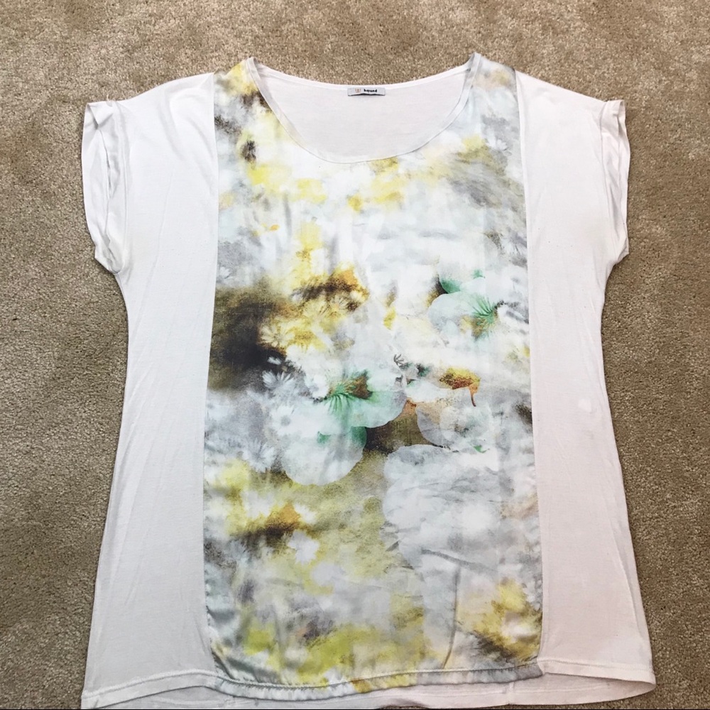 BAYARD Floral SILK Water Color PRINT Top BLOUSE